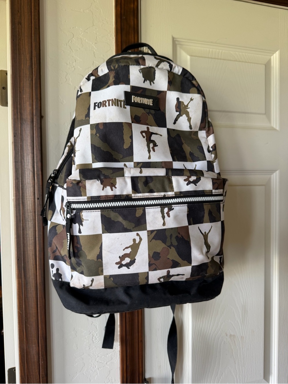Fortnite Camo Checkerboard Backpack - Brown & Green